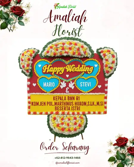 Papan Bunga Pernikahan Kaimear